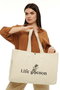 Zoozie Bags Bolso Tote de Lona Crema